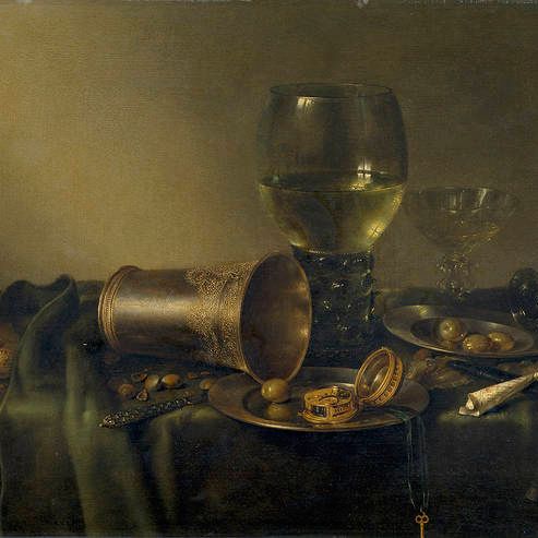 Still Life with Silver Tazza, Roemer and Oysters