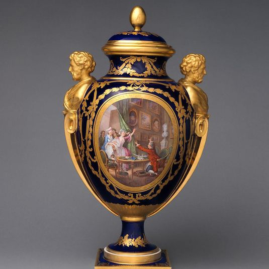 Vase with cover (vase des âges) (one of a pair)