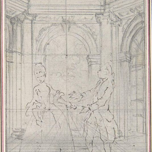 Design for a Scene in de Laujon's "L'Amoureux de quinze ans, ou la Double-Fête..."
