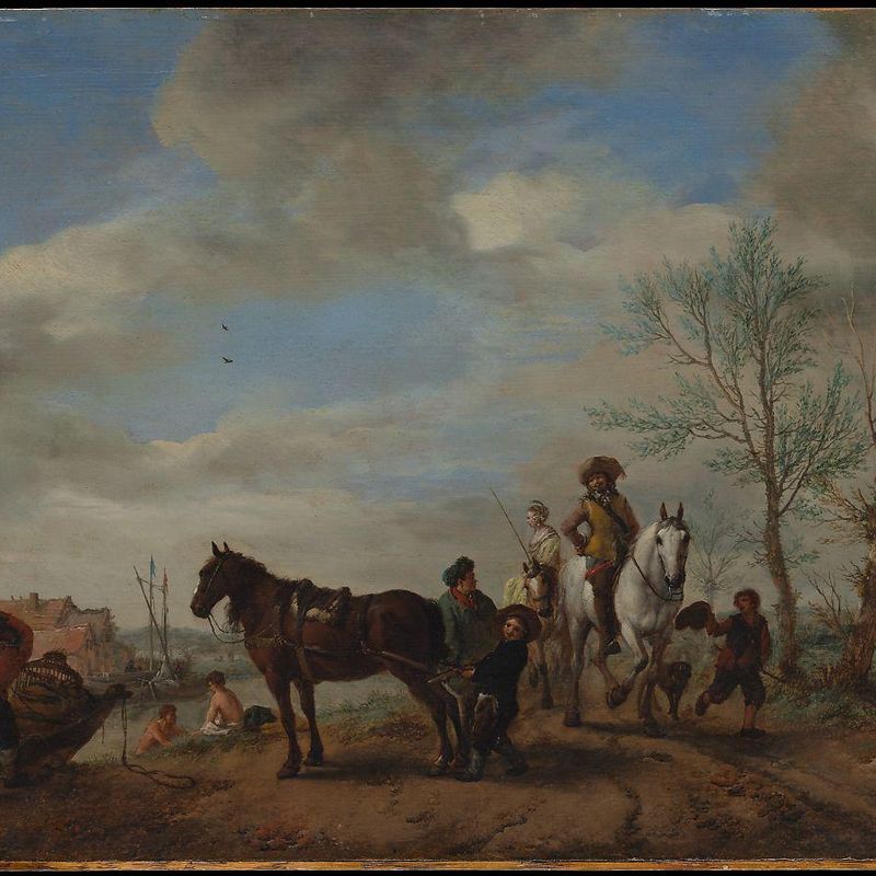 A Man and a Woman on Horseback