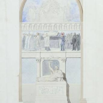 Plan du monument de M.r Denis Affre Arch. de Paris. / Par Antoine Etex. Concours de 1848.