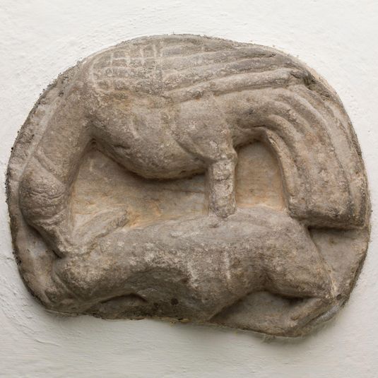 Roundel with Bird Attacking a Rabbit