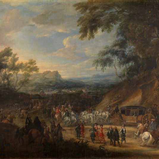 Luis de Benavides Carrillo Marquis of Caracena and his cortège (formerly Louis XIV setting out on a campaign)
