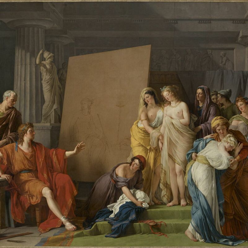 Zeuxis choosing the most beautiful girls of Croton as models