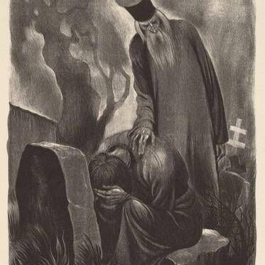 Alyosha among the Tombs (Book VII: Alyosha, facing p.252)