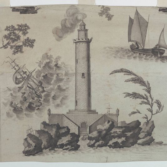 Fragment of a cartoon for cotton printing: Neptune or L'Empire des Mers