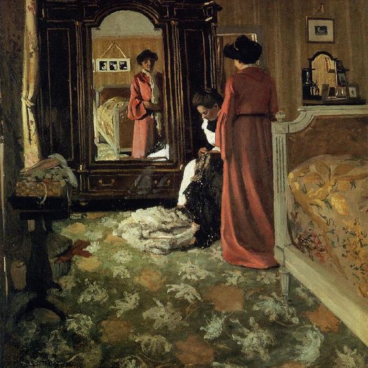 Interior, Bedroom with Two Figures