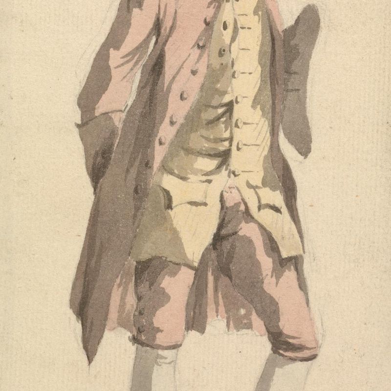 Full Length Man with Tricorn Hat under Left Arm