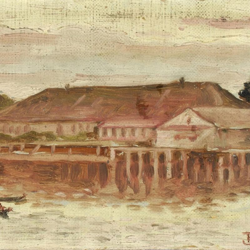 Trading Post and Wharf Buildings, Sitka, Evening