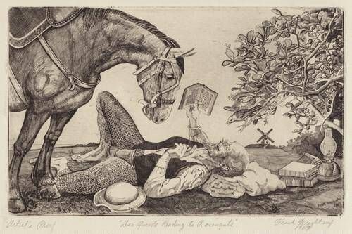Don Quixote Reading to Rosemante