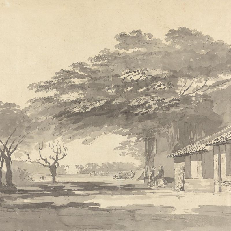 Sepoys resting under trees