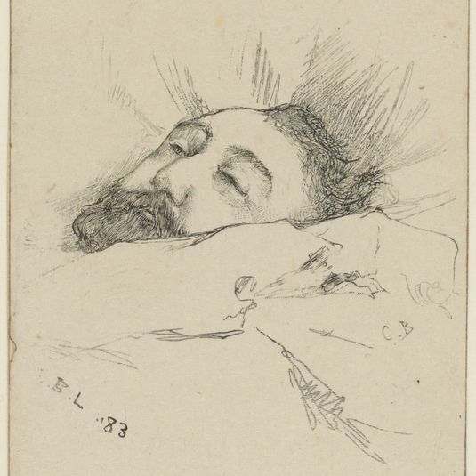 Tête de Gambetta sur son lit de mort.