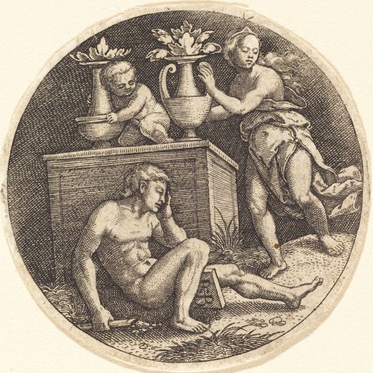 Youth Sleeping before an Altar