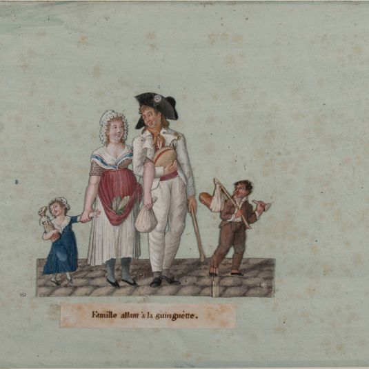 Famille allant à la guinguêtte.