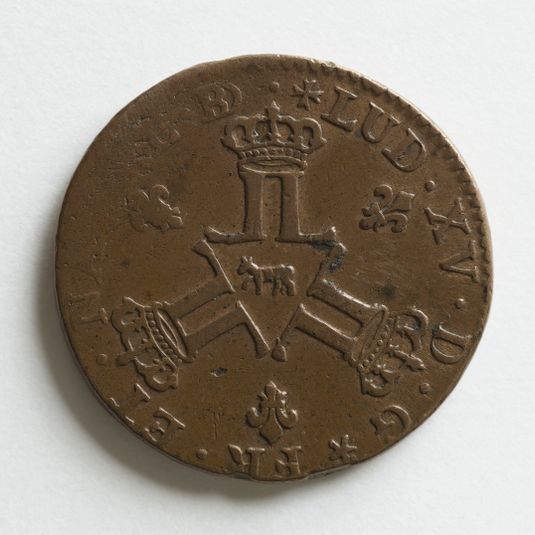 Pièce de seize deniers des mines de France de Louis XV, 1723