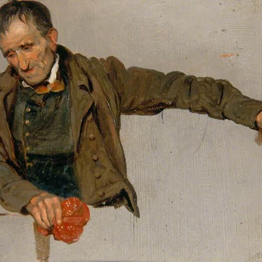 Man Gripping a Handkerchief