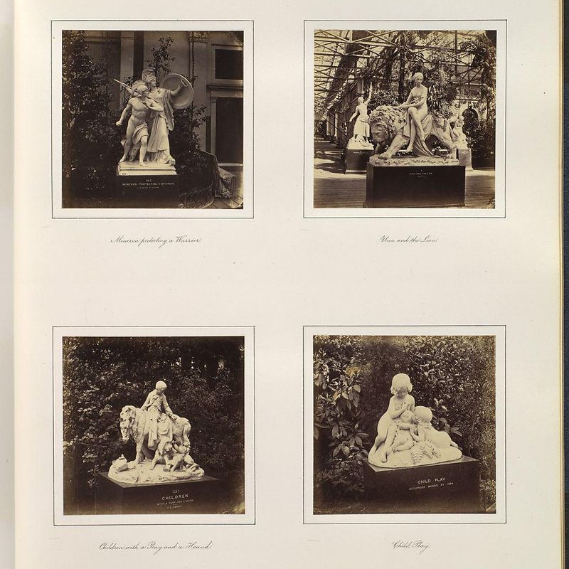 [Sculptures of Minerva Protecting a Warrior, Una and the Lion, Children with a Pony and a Hound, and Child Play]