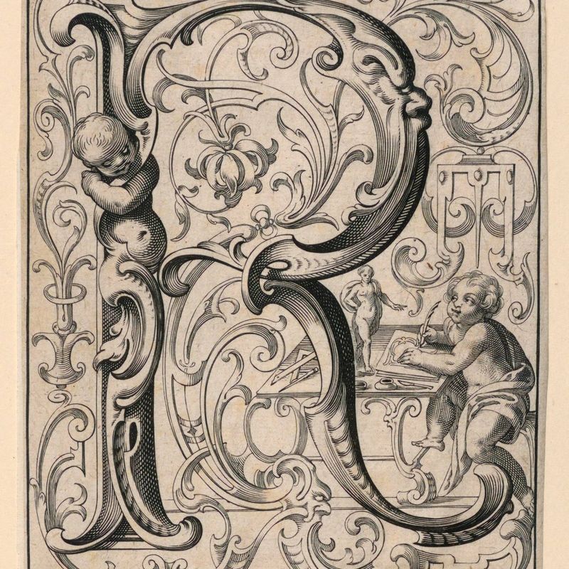 Panel with the Letter "R" from the "Newes ABC Büechlein"