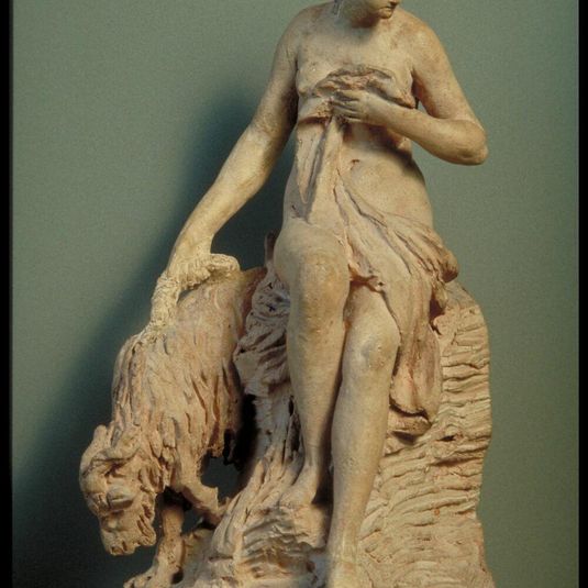 Young girl with goat