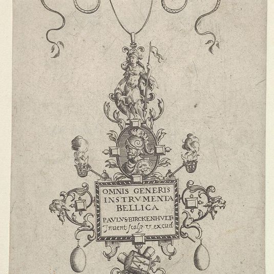 Title Page with Design for a Pendant from Omnis Generis Instrumenta Bellica