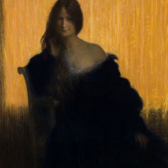 "Sur champ d'or" (Portrait de femme). Madame Lemoine, sœur de l'artiste