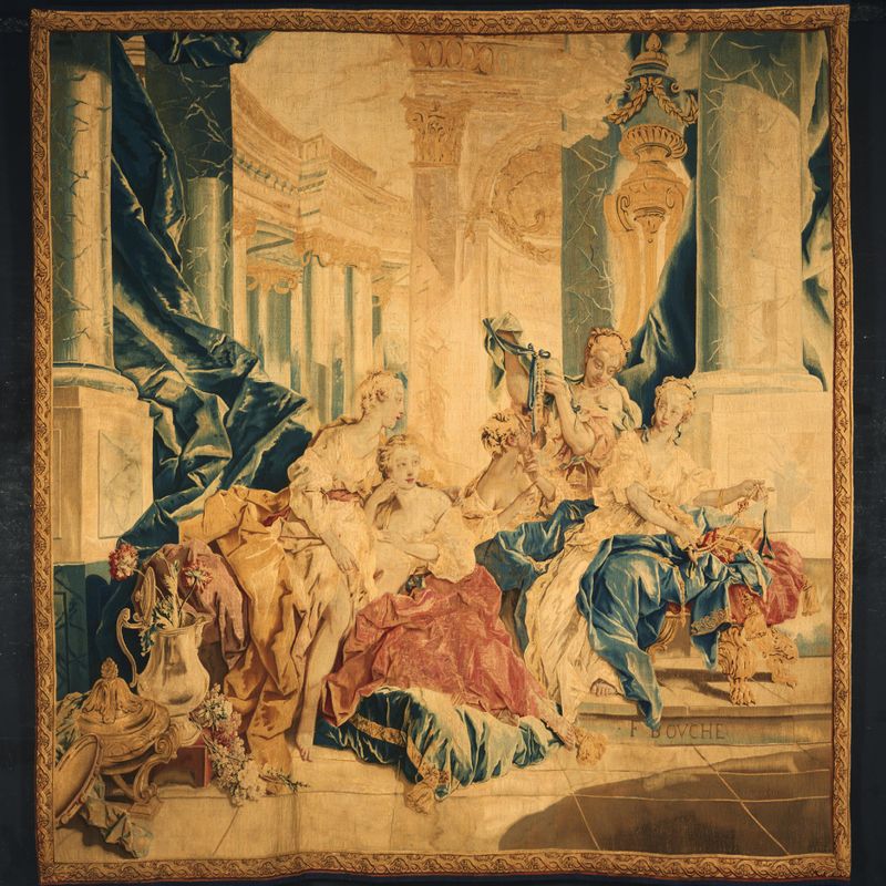 Tapestry showing Psyche Displaying Her Treasures to Her Sisters