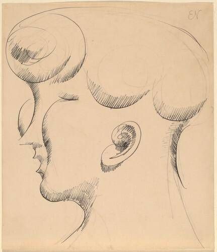 Woman's Head in Profile, Facing Left