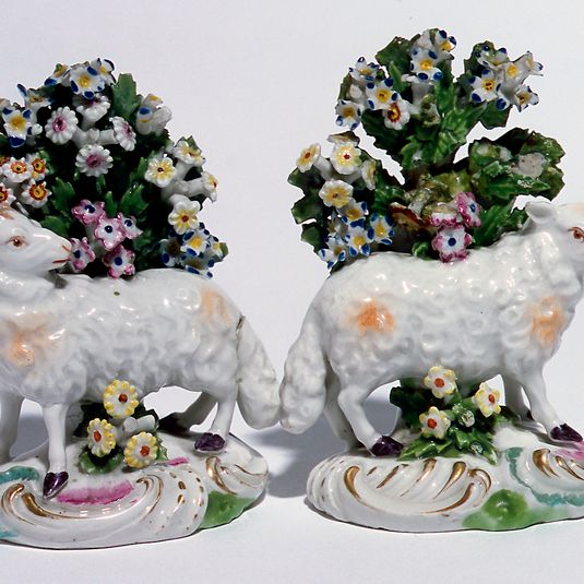 Pair of models of Sheep, c.1780