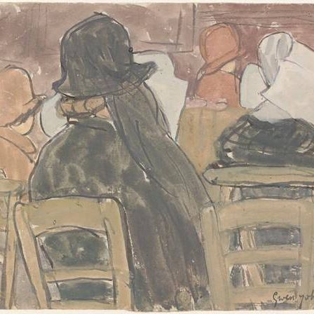 Women and Nuns Seated in Church