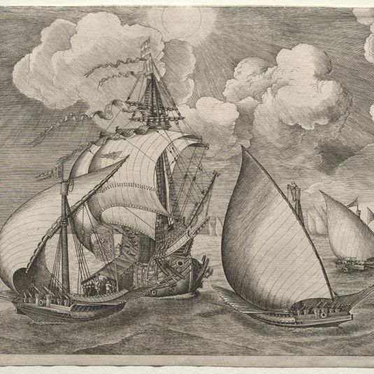 Sailing Vessels: A Fleet of Galleys Escorted by a Caravel