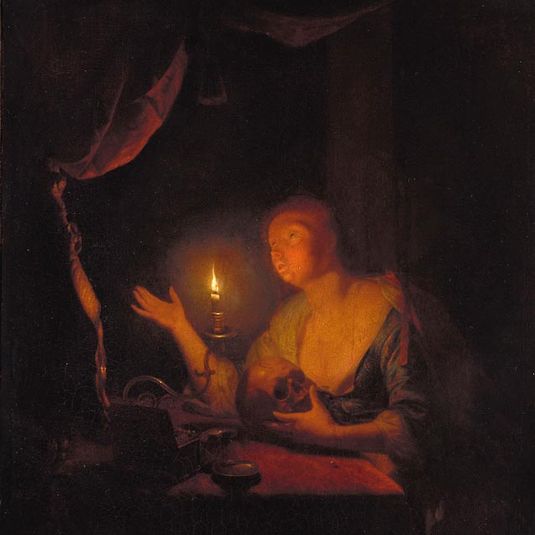 The Penitent Magdalen by Candlelight
