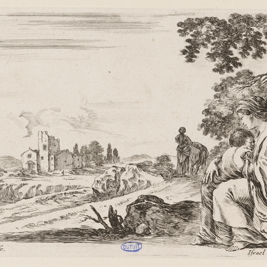 La pauvre nourrice assise au pied d'un arbre