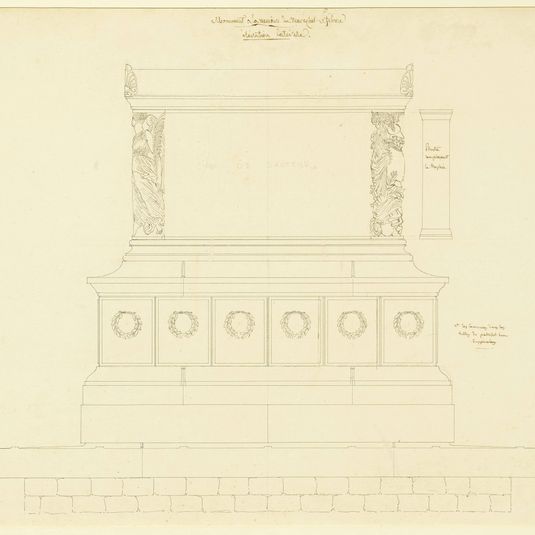 Monument à la mémoire du Maréchal Lefèbvre : élévation latérale