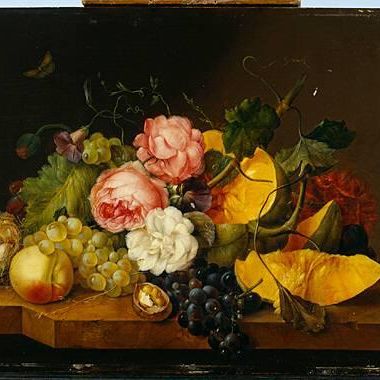 Stilleben mit Blumen und Früchten