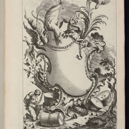 Cartouche with Chained Figure, Livre de Cartouches à divers usages (Book of Cartouches for Different Uses)