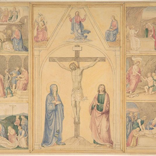 Christ on the Cross with Six Scenes from the Life of Christ
