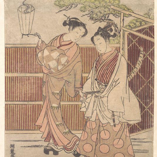 Reizei Carrying a Teshoku (Hand Lantern)