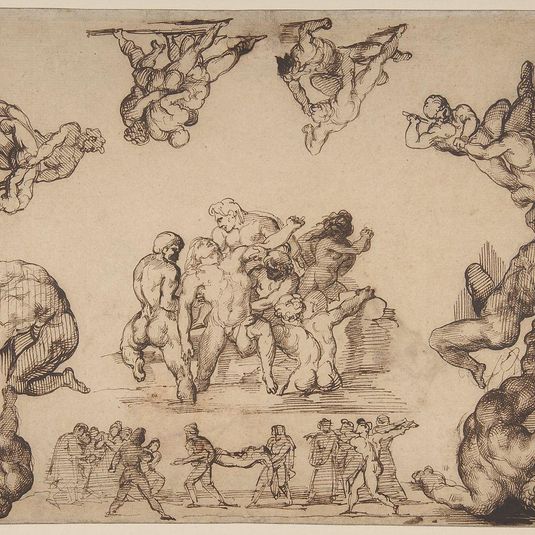 The Rescue of a Drowned Man (recto); Study of a Horse (verso)