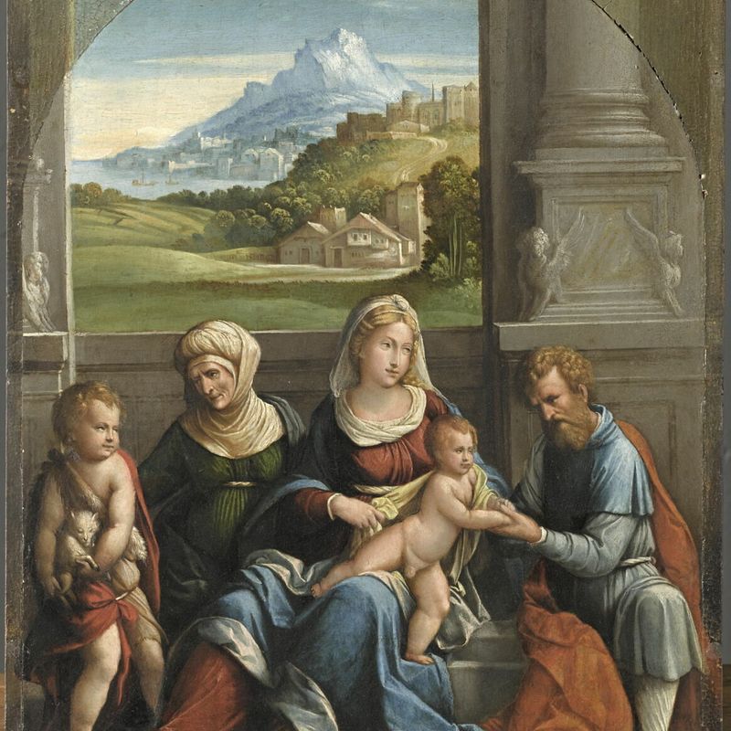 The Virgin, the Child Jesus and Saint Joseph with Saint Elizabeth and the little Saint John the Baptist