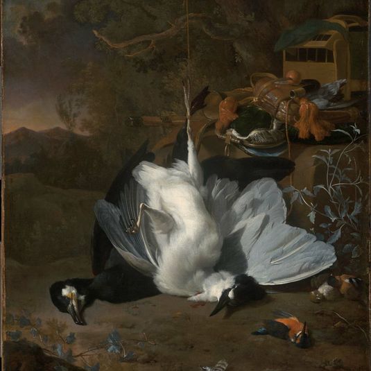 Dead Birds and Hunting Equipment in a Landscape