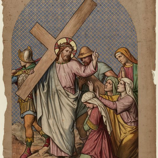 Etude pour le chemin de croix de l'église Notre-Dame-de-la-Croix : Station VIII : Jésus console les filles d'Israël
