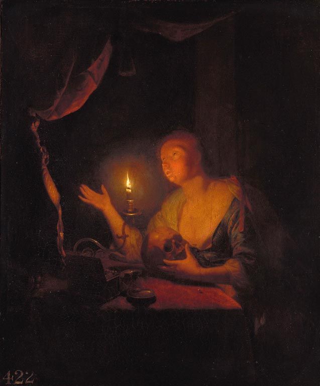 The Penitent Magdalen by Candlelight