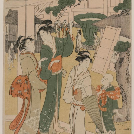 Print from Women Resting in the Votive Picture Hall at Asakusa