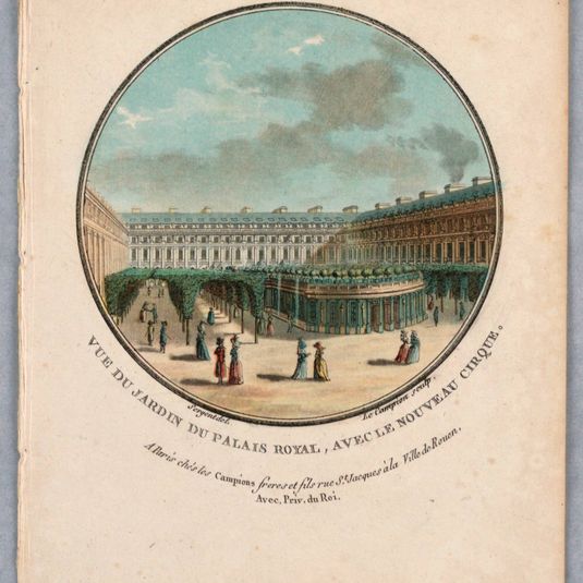 Garden of the Palais Royal, Plate 81 from "Vues Pittoresques des Principaux Édifices de Paris"