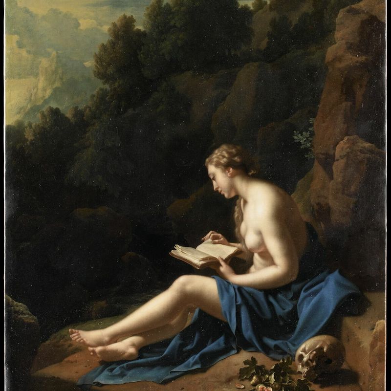Saint Mary Magdalene meditating in solitude