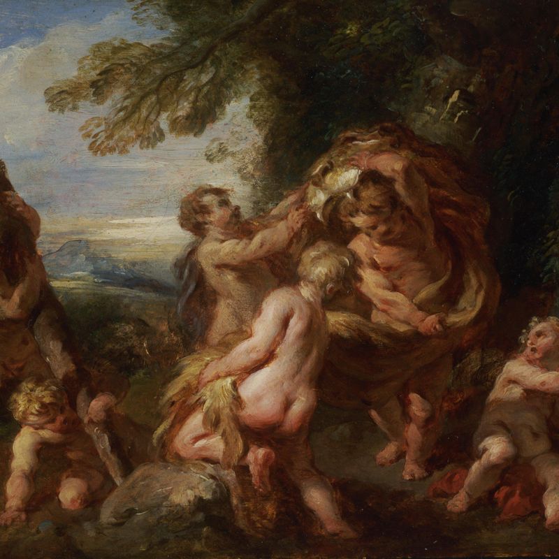 Putti Playing with the Accoutrements of Hercules