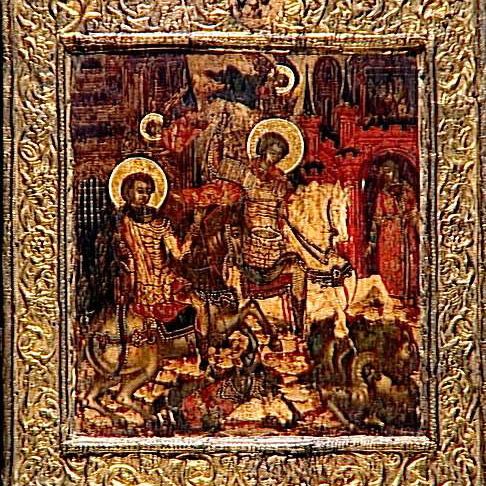 Saint Demetrius and Saint George on horseback