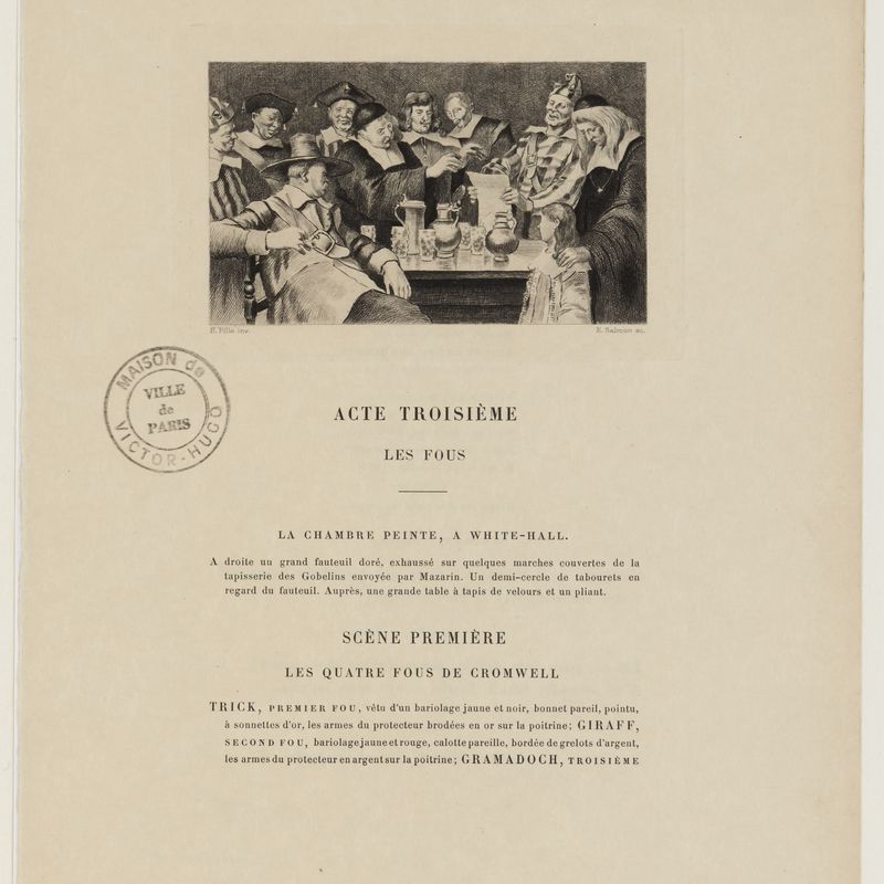 [Cromwell] / Acte Troisième / Les Fous / La chambre peinte, à White Hall.