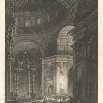 Interior of St. Peter’s, with the Illumination of the Cross of St. Peter