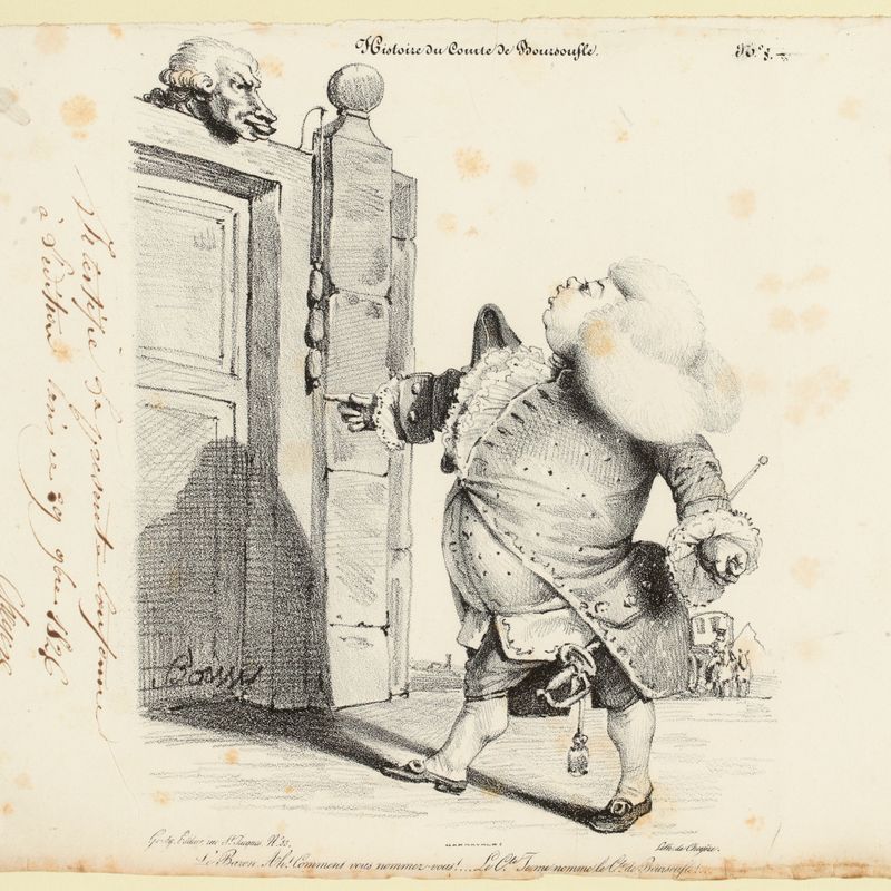Le Baron. Ah! Comment vous-nommez vous!...Le Cte. Je me nomme le Cte de Boursoufle!...